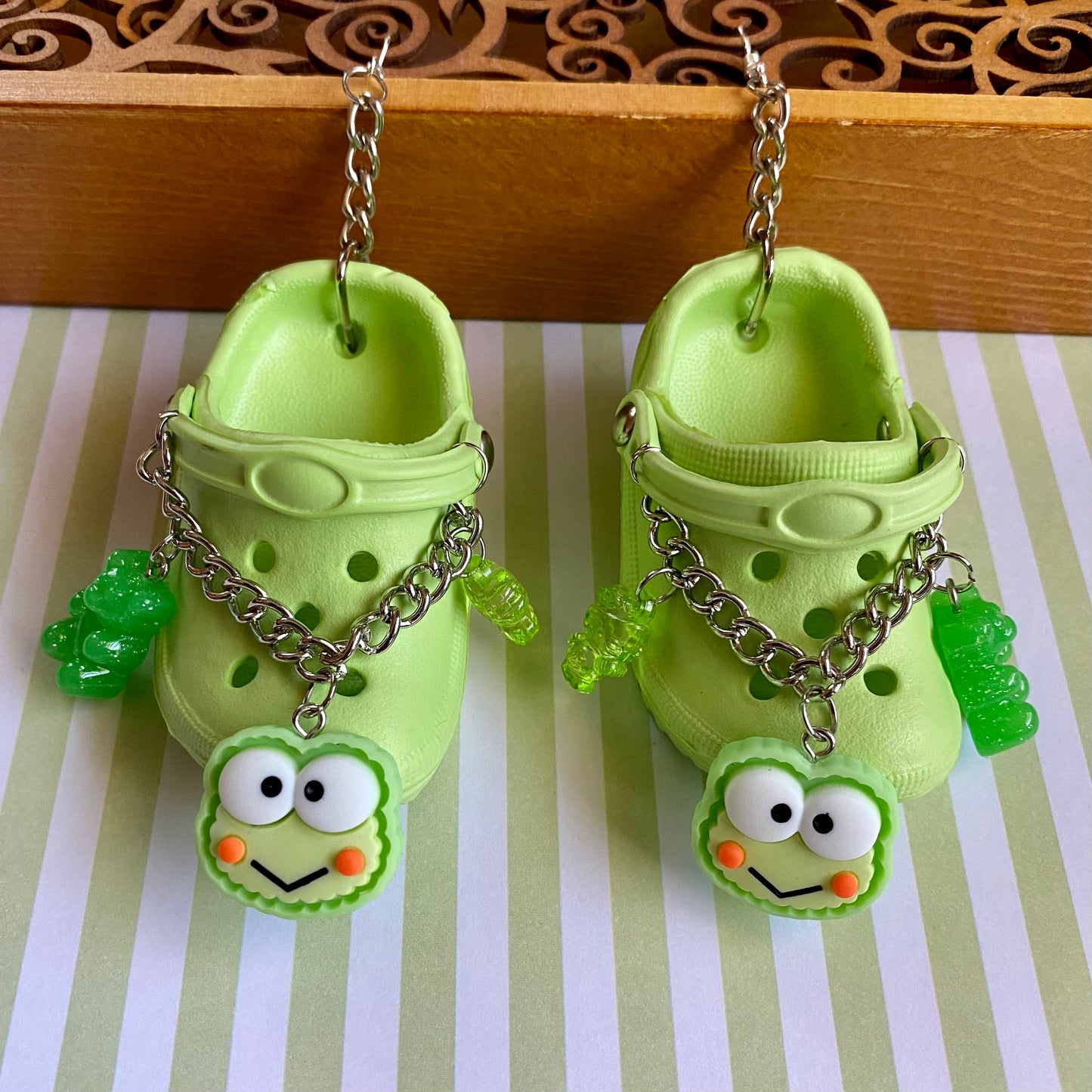 Hello Kitty Green Croc Earrings