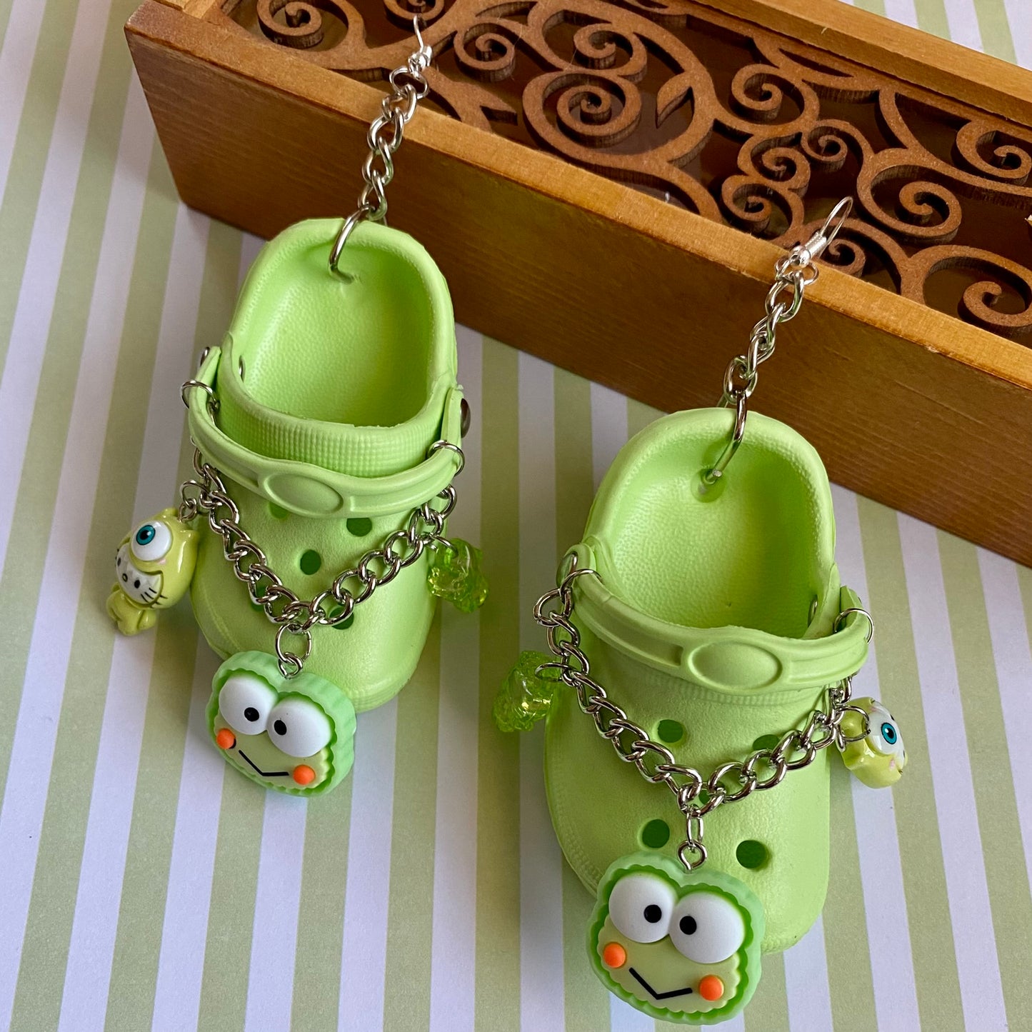 Hello Kitty Green Croc Earrings