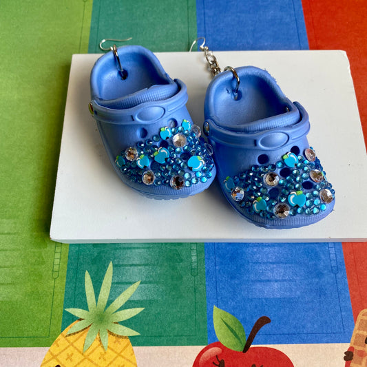 Blue Fruit Jeweled Croc Earrings