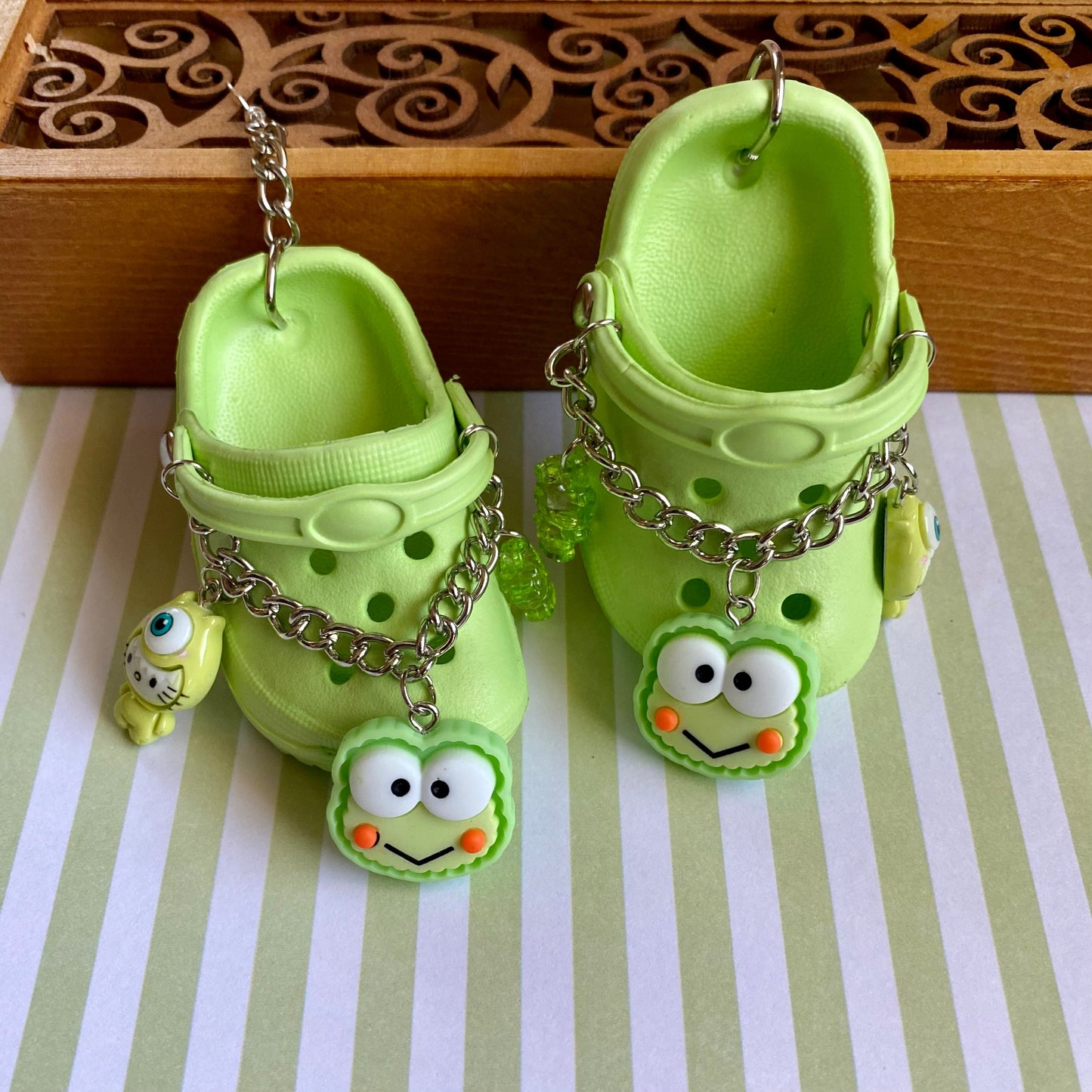 Hello Kitty Green Croc Earrings